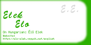 elek elo business card